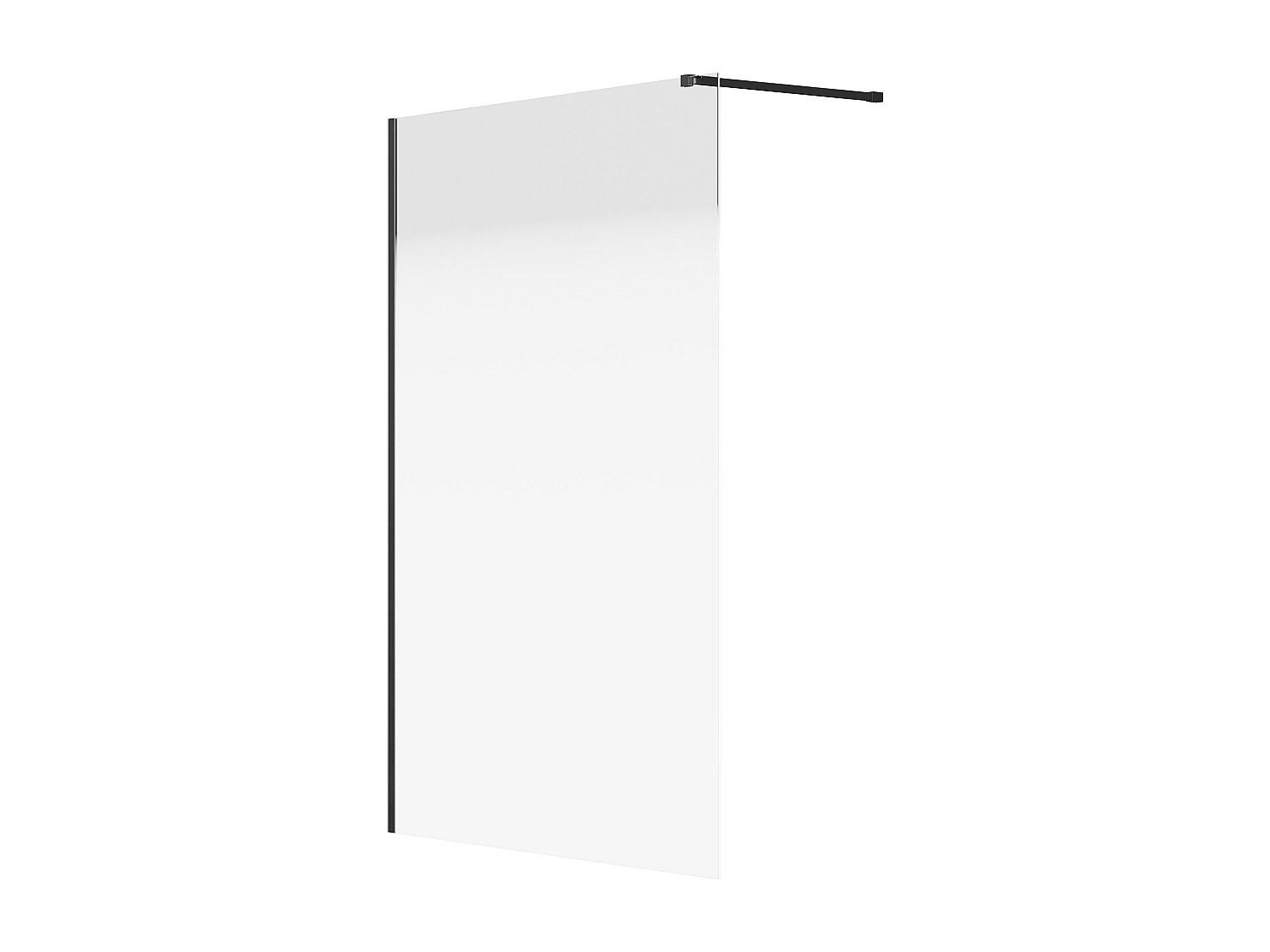 DUSCHWAND für begehbare Duschen Nebel - 140 x 200 cm - Schwarz matt - POMARO - Schwarz, Metall (140/200cm) - Vente-Unique