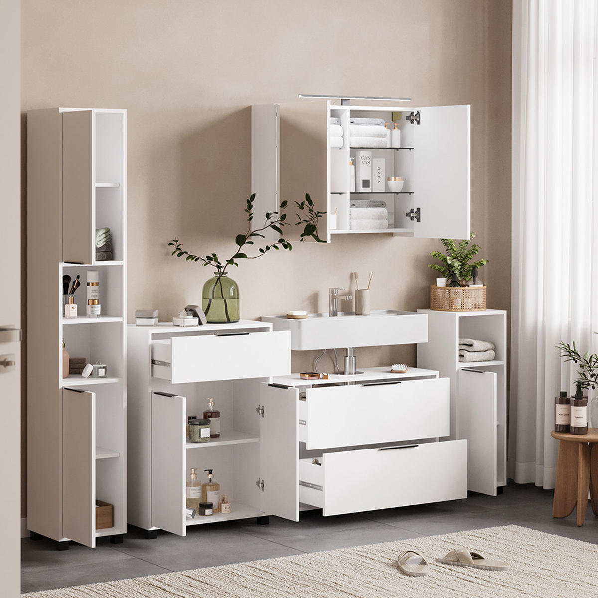 KOUPELNOVÝ NÁBYTEK Alina Bílá - bílá, kompozitní dřevo (80/60/30cm) - Vicco