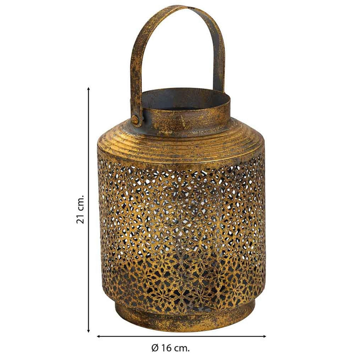 KERZENHALTER aus Metall, golden, 16x21cm - Goldfarben, Metall (21cm) - Wanderlust