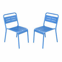 STUHL Bergame Blau 2er-Set - Blau, Metall (59/79/43cm) - Concept Usine