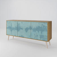 SIDEBOARD SKY WASH, Eicheneffekt, 164,5x42x77,5 cm, 3 Türen - Eichefarben/Buchefarben, Holzwerkstoff/Buchenholz (164.5/77.5/42cm) - SpaceRebels