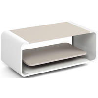 COUCHTISCH Sora in Kaschmir mit abgerundetem weißem Metallgestell 100/50/41 cm - Kaschmir/Beige, Holzwerkstoff (50/100/41cm) - WFL GROUP