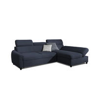 ECKSOFA Schlafsofa Anton Xs In Esito - Dunkelblau, Holzwerkstoff/Textil (260/170cm) - Fun Möbel