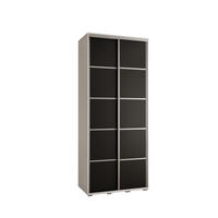 SCHWEBETÜRENSCHRANK 235,2/110/60 2-türig - Silberfarben/Schwarz, Holz/Metall (110/235/60cm) - Abiks Möbel