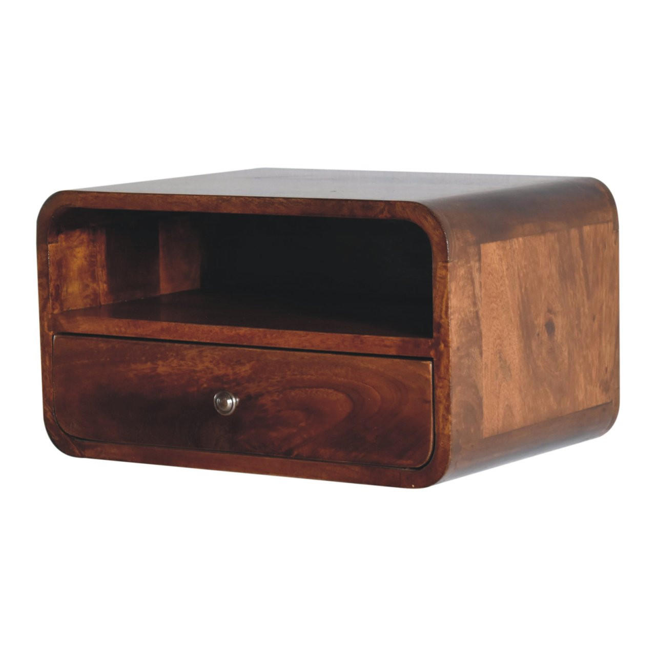 NACHTTISCH Levitate - Kastanienfarben/Messingfarben, Holz/Metall (45/25/32cm) - Artisan Furniture