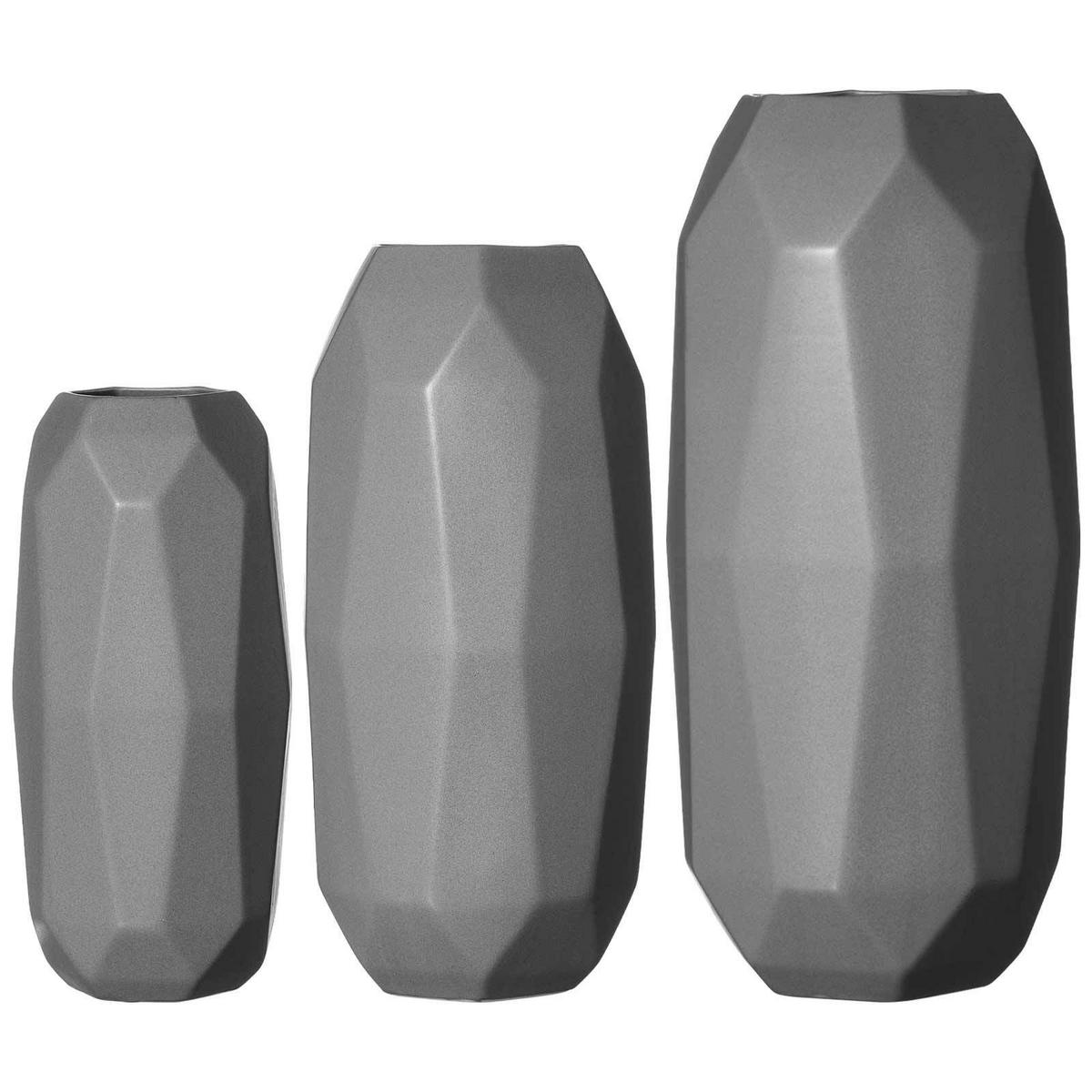 VASEN Terni grau 3er Set - Grau, Keramik (1cm) - Ritzenhoff Breker