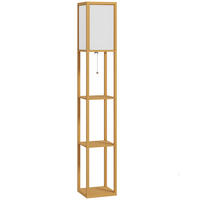 STEHLEUCHTE MDF Eiche Weiß - Eichefarben, Holzwerkstoff (26/26/160cm) - HOMCOM