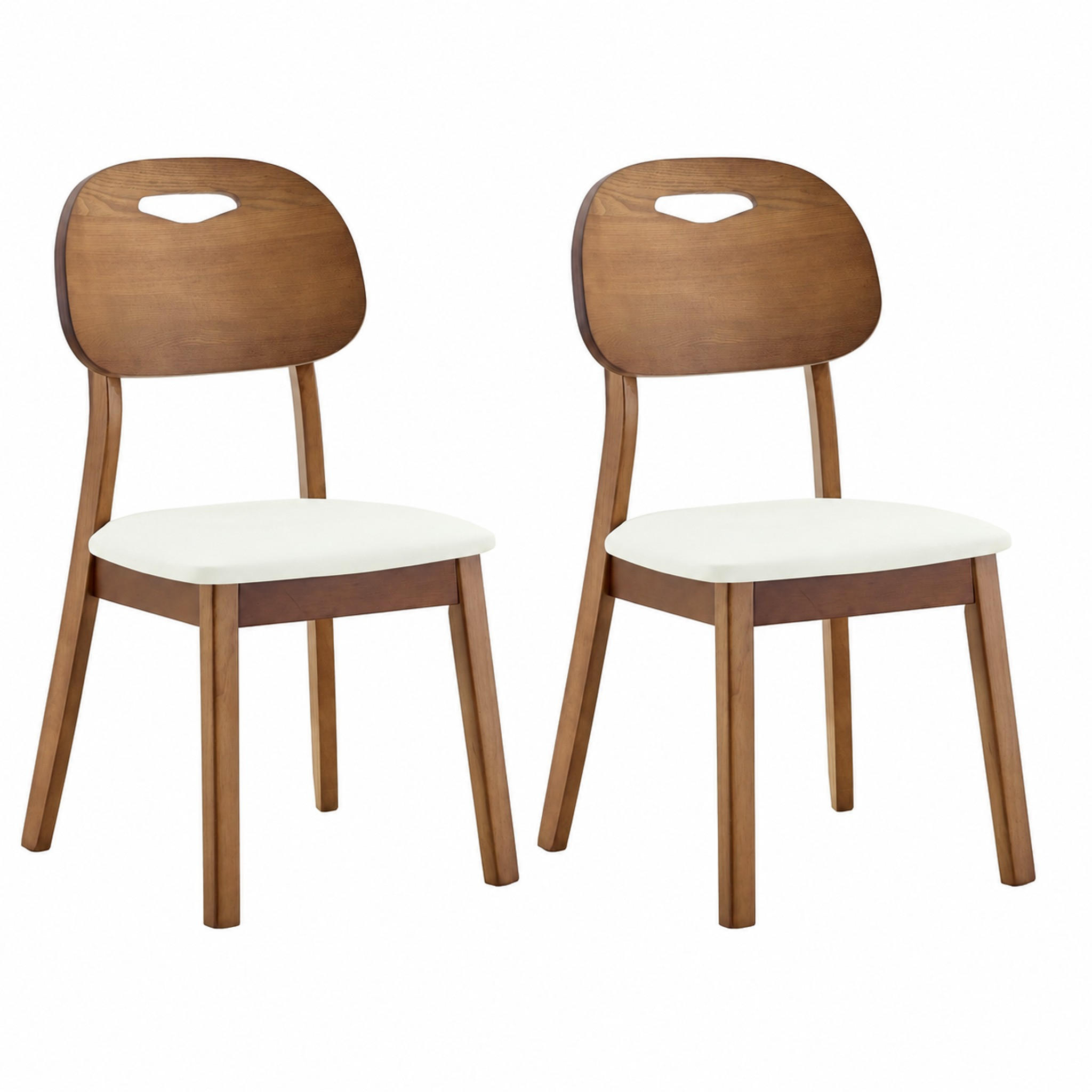 ESSZIMMERSTUHL 2er-Set mit Ovallehne, Holz Weiß - Weiß, Holz (44/88/50cm) - Meubliv
