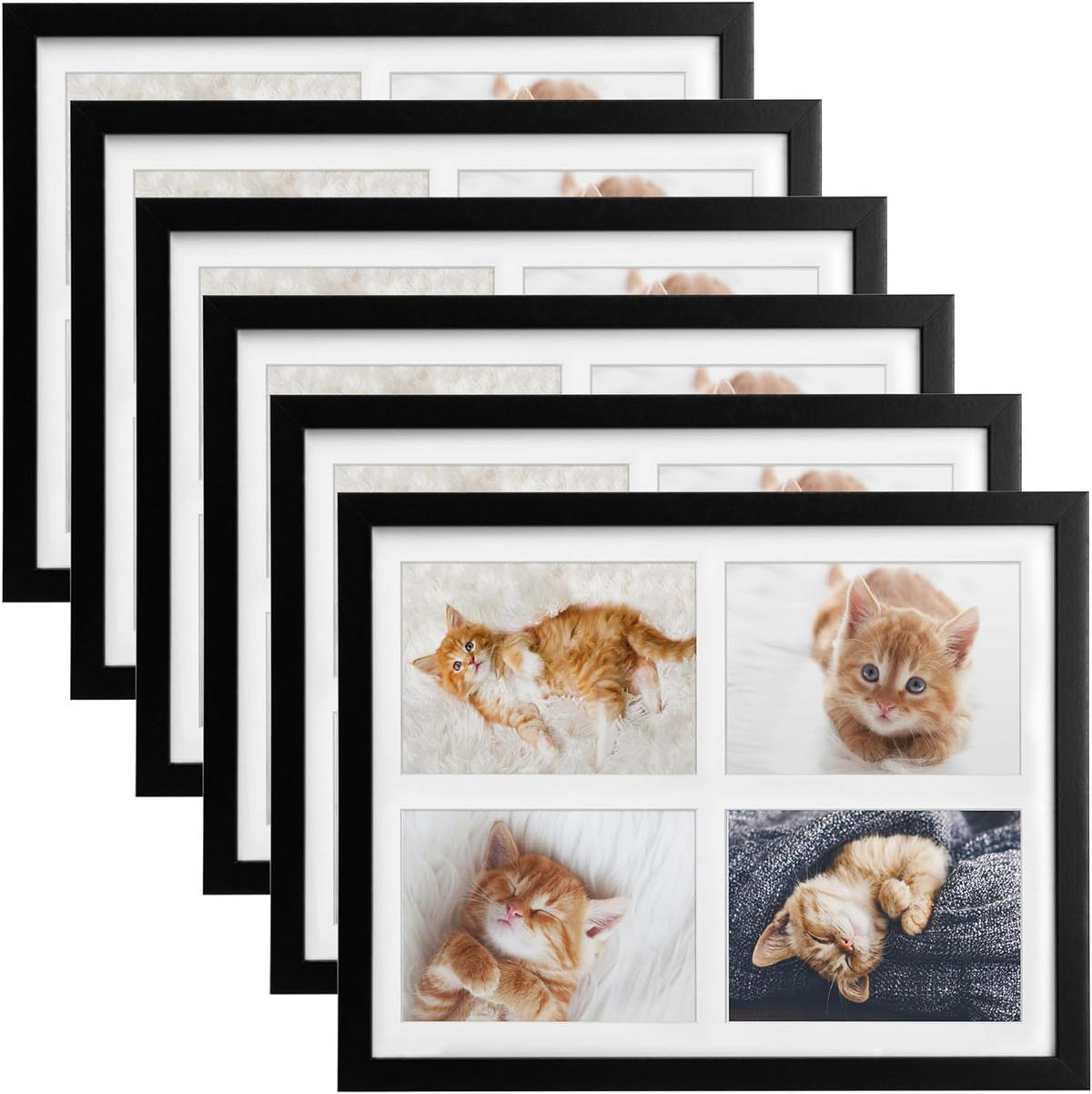 BILDERRAHMEN Galeria 10x15cm Schwarz (6tlg) - Schwarz, Holzwerkstoff (30/2/37cm) - BoMoe