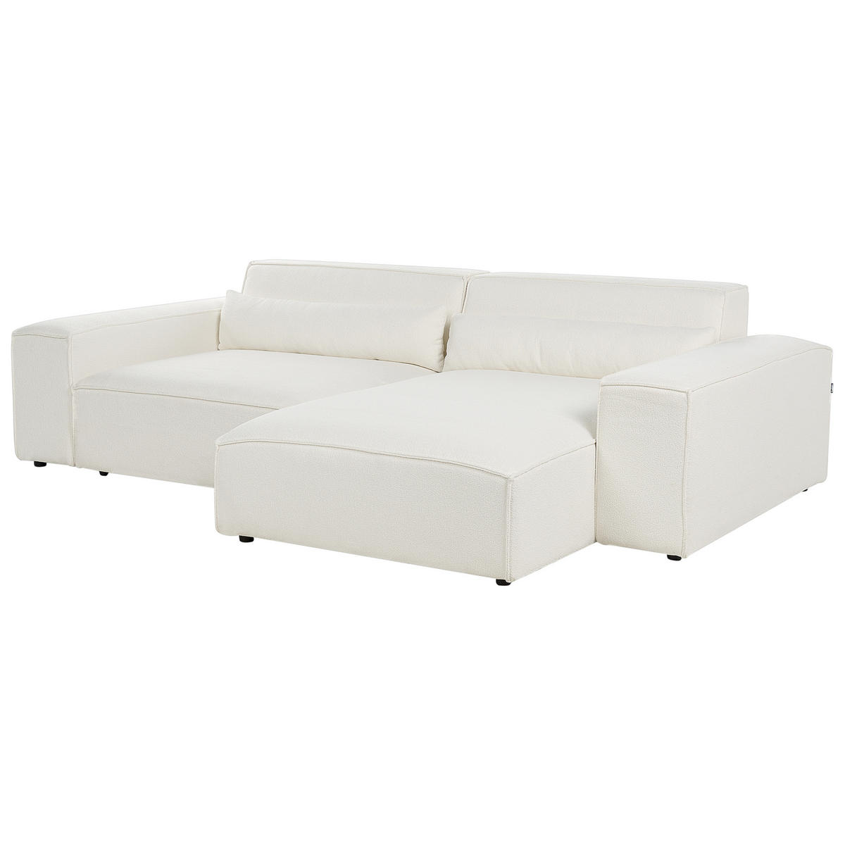 ECKSOFA Modul 3-Sitzer linksseitig Cremeweiß Bouclé Hellnar - Creme, Textil (262/176cm) - Beliani
