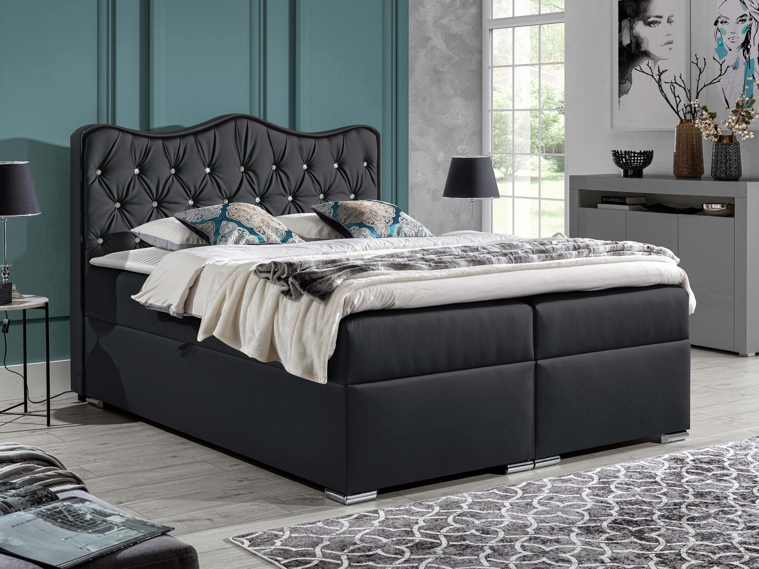 BOXBETT Sultan - Grau, Holz (200/200cm) - MIRJAN24