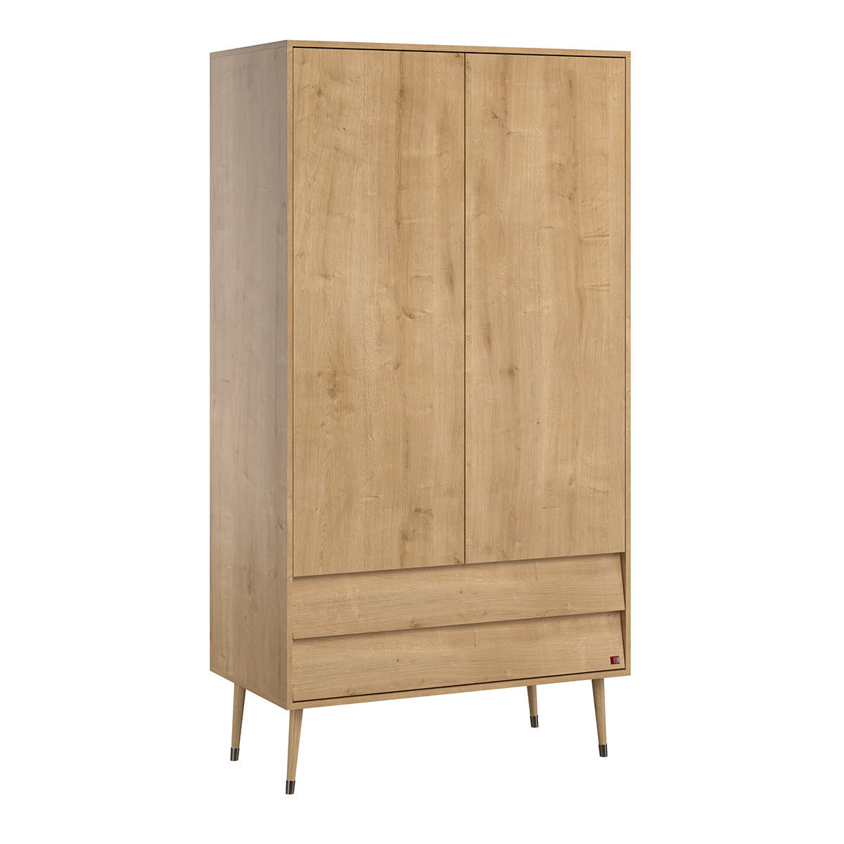 SCHRANK mit 2 Türen und 2 Schubladen L100 x H191 cm - Bosque - Eichefarben, Holzwerkstoff (55/191/100cm) - Calicosy