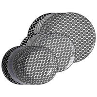 TELLER-SET Takeo schwarz-weiß 12-tlg. - Schwarz/Weiß, Keramik (2/2/2cm) - Ritzenhoff Breker