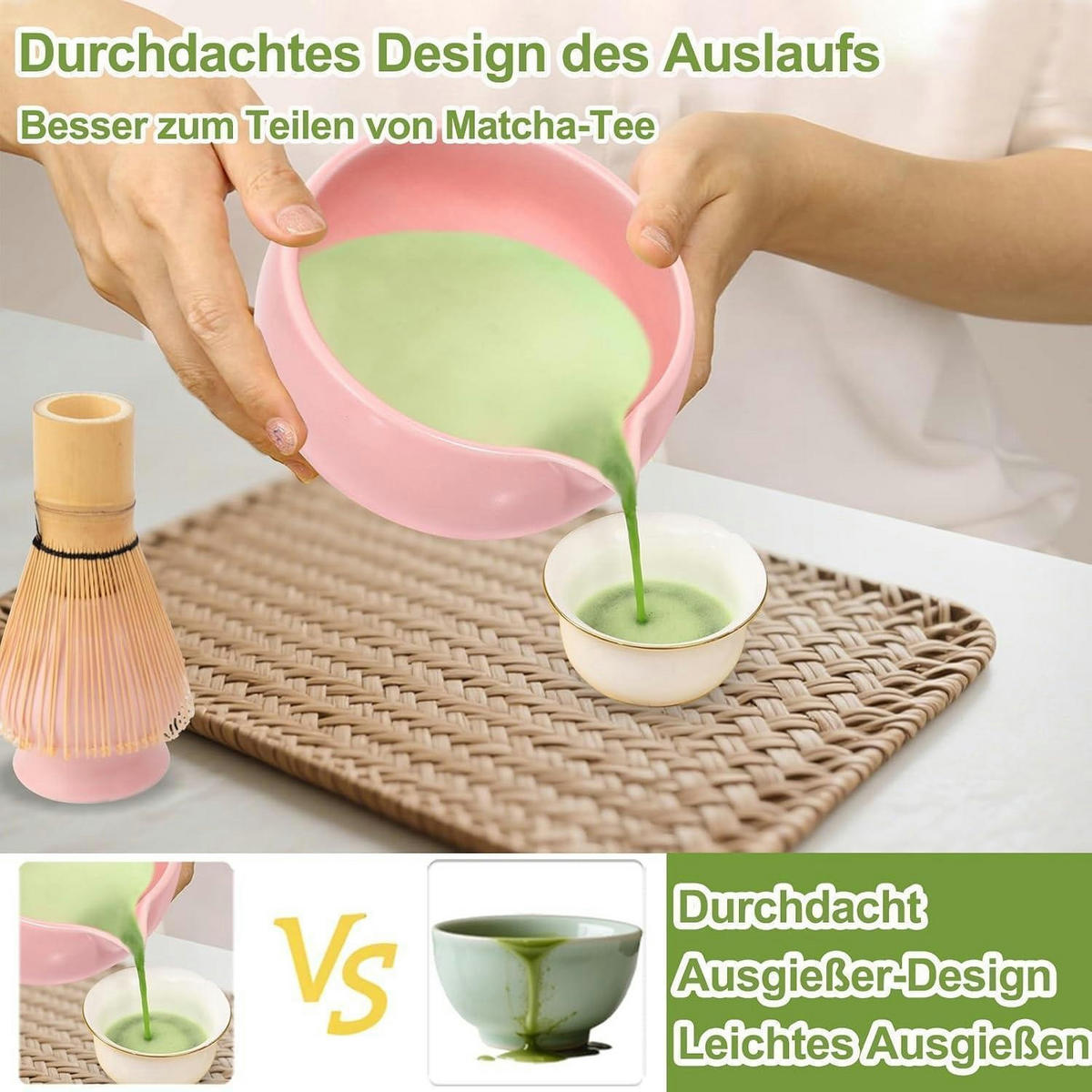 MATCHA Set 6-teiliges Set Rosa - Rosa, Keramik (130/115/182cm)