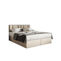BOXBETT 200 x 200 cm mit H3 Taschenmatratze TRAPANI, Topper 5 cm und Bettkasten, Hellbeige - Beige, Holz/Textil (200/200cm) - Trada