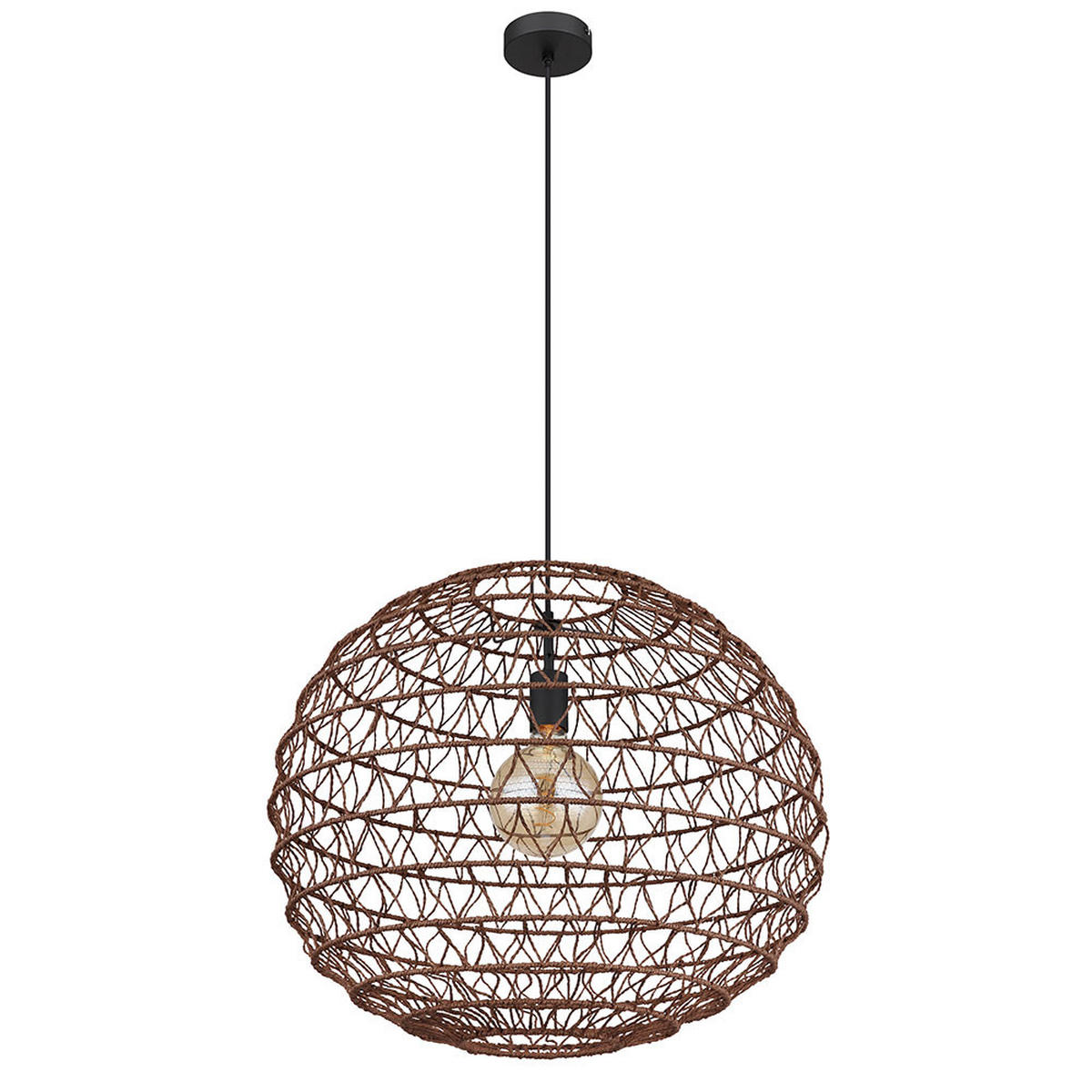 PENDELLEUCHTE Metall Braun Boho - Braun, Metall (59/59/120cm) - Globo Lighting