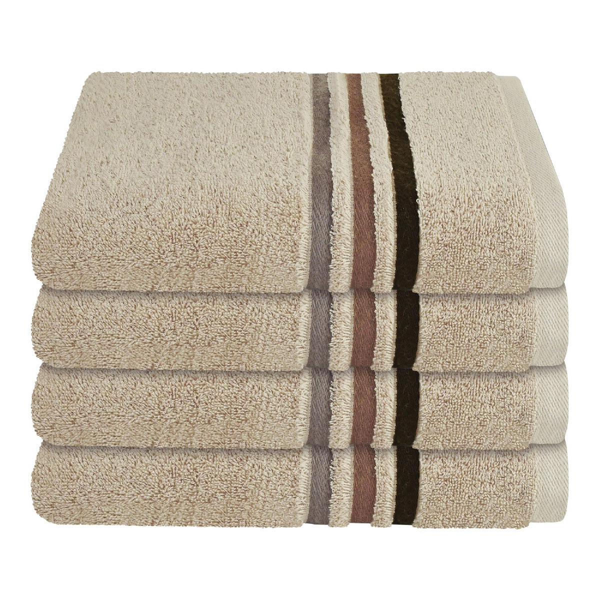 HANDTUCHSET Skyline Color - 4-teilig - 50 x 100 cm - Sand - Sandfarben, Textil (50/100cm) - SCHIESSER