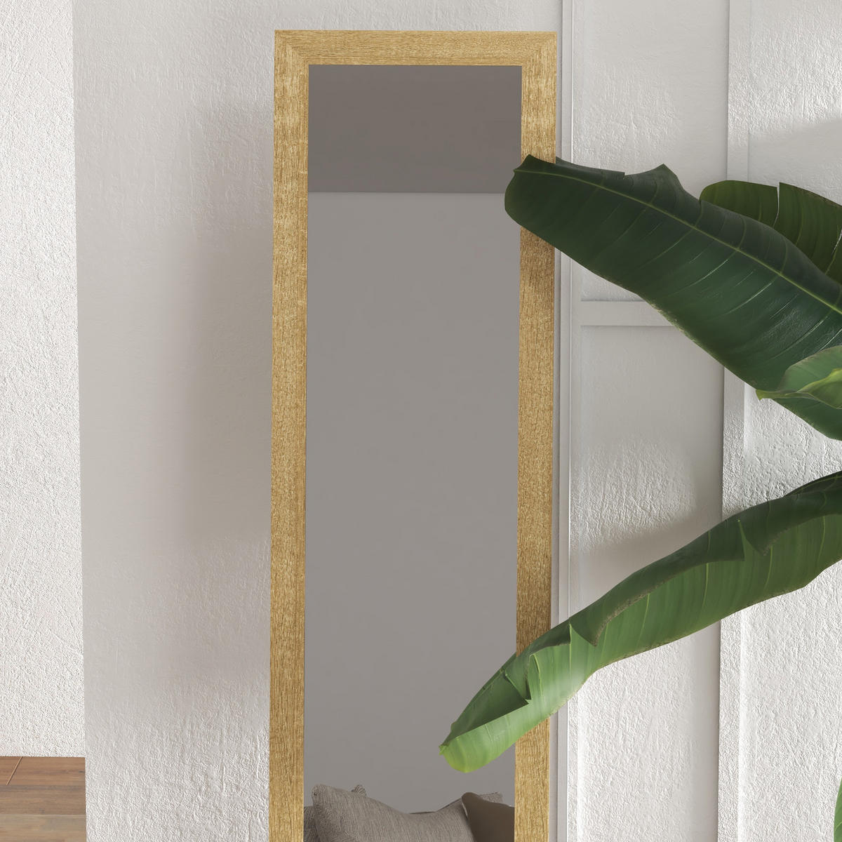 STANDSPIEGEL DE-17914 mit Wandmontage & Kippfunktion Hellbraun - Naturfarben, Holzwerkstoff (37/157/3.4cm) - ComfortXL