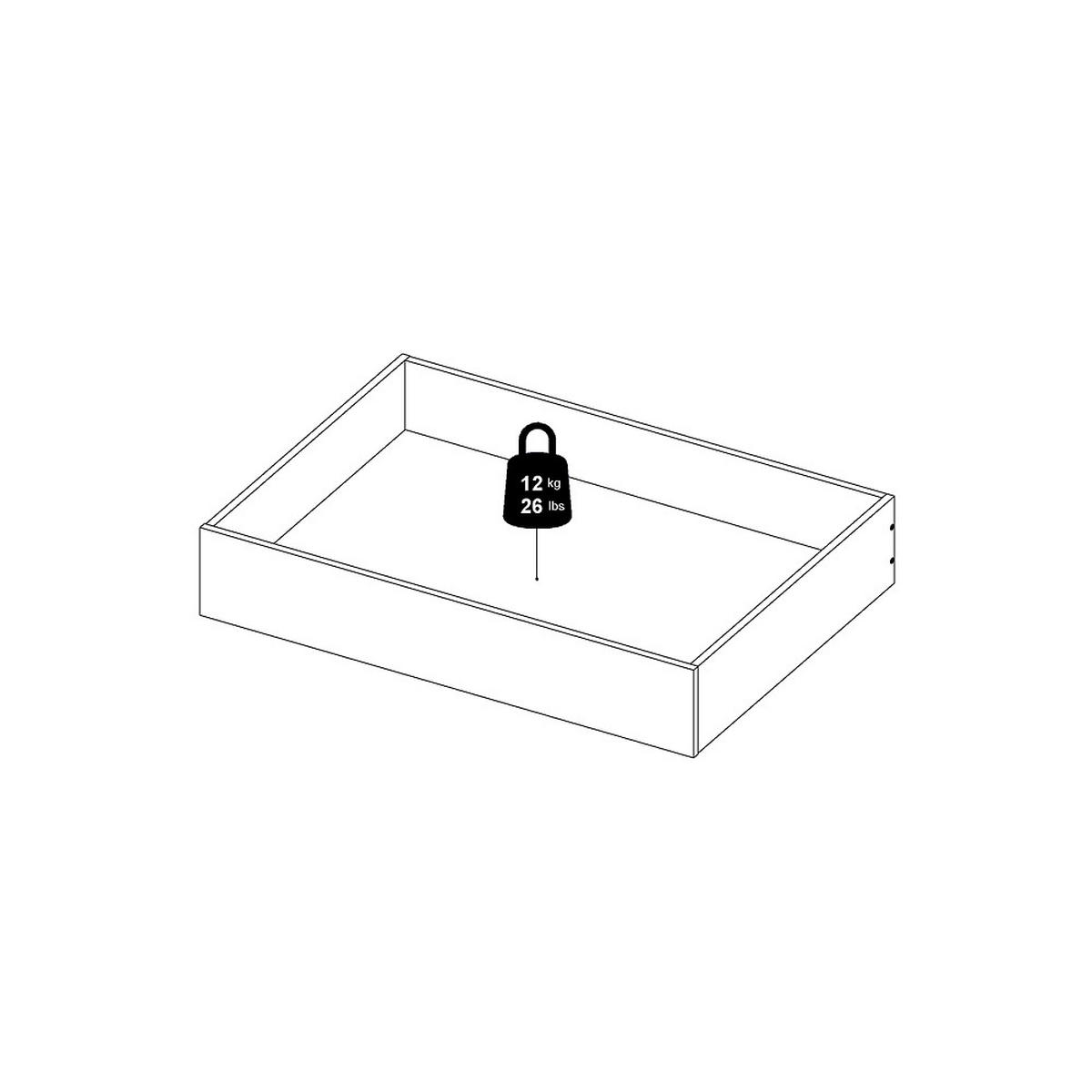 BETTSCHUBLADEN, Nada, Beton Dekor, Spanplatte foliert, 94 x 67 x 18 cm - Grau, Holzwerkstoff - ebuy24
