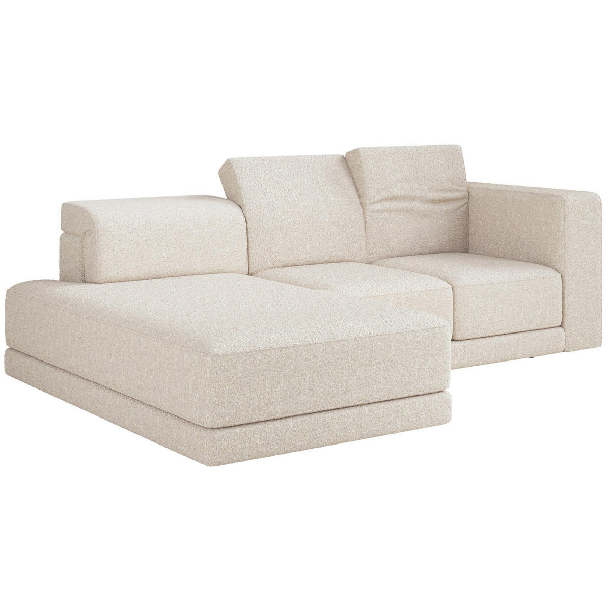 ECKSOFA Novals L-Form, 4-Sitzer, links 278 cm - Creme/Schwarz, Holz/Kunststoff (278/168cm) - Selsey