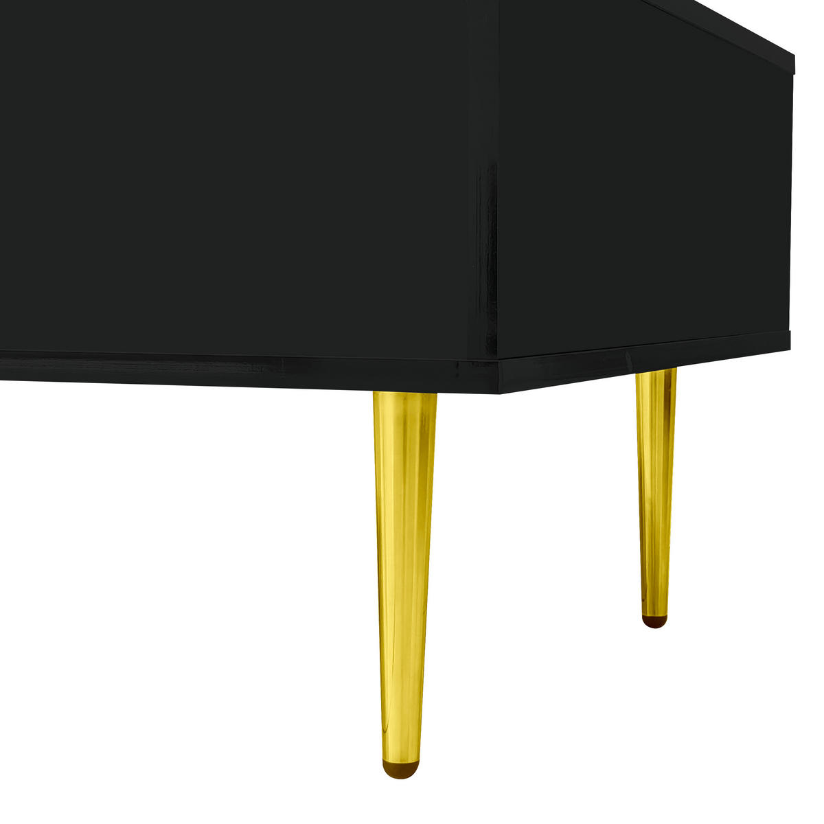 COUCHTISCH Schwarz 100/60/41,5 cm Hochglanz 2 Schubladen - Schwarz, Holzwerkstoff (60/100/41.5cm) - PANGIVO