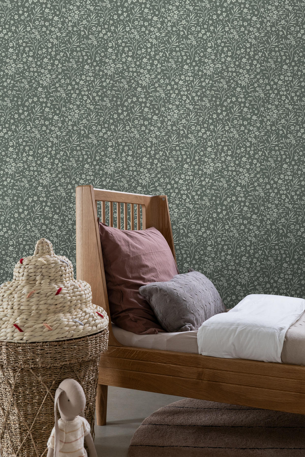 TAPETE Blumen 53 cm x 10.05 m - Grün, Papier (53/0.1cm) - ESTAhome