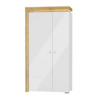 SCHRANK 2 Türen Teo Weiß und Holz - Weiß, Holzwerkstoff (102/197/56cm) - Petits-meubles