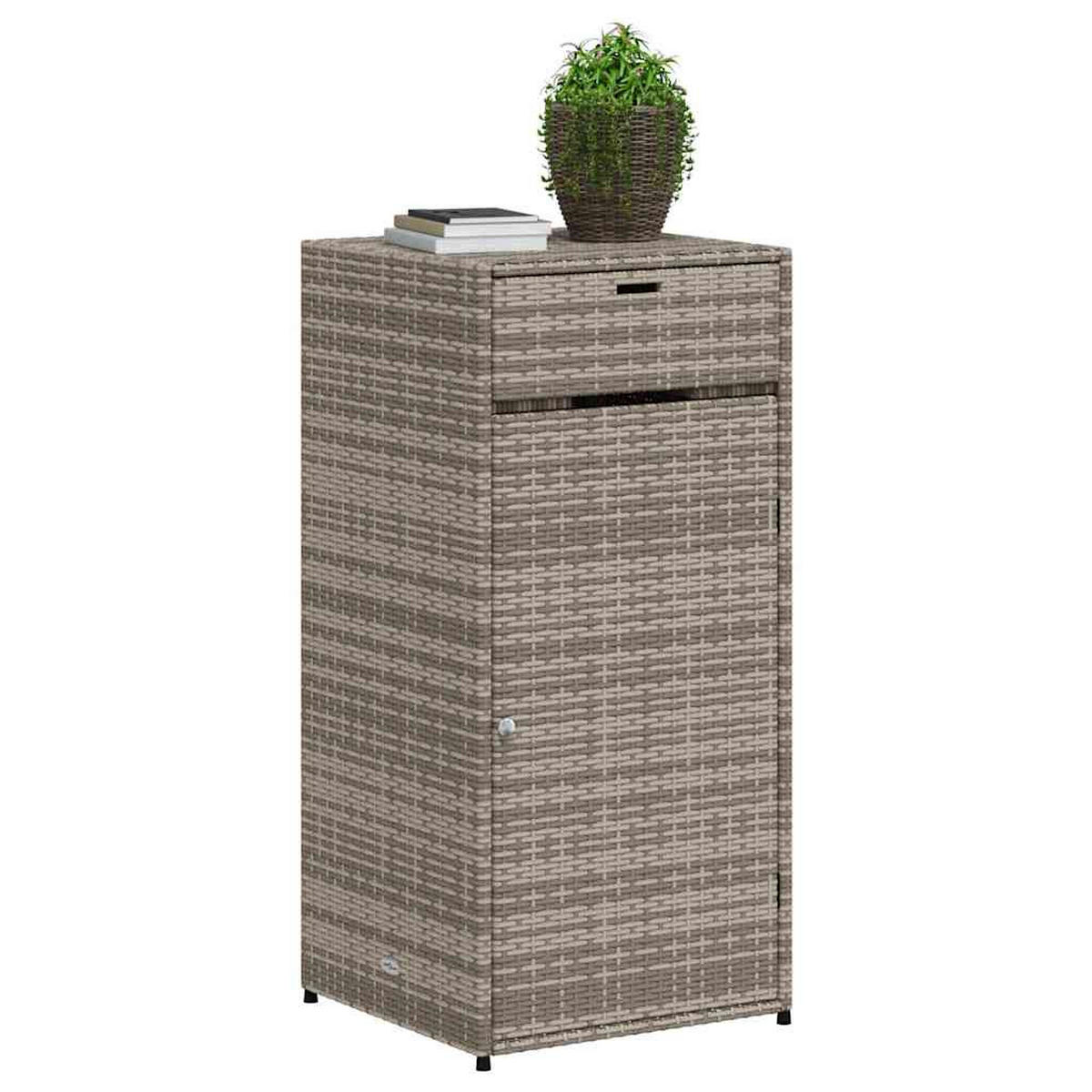 GARTENSCHRANK Grau 55/55/111 Cm Poly Rattan - Grau, Kunststoff (55/111/55cm) - vidaXL