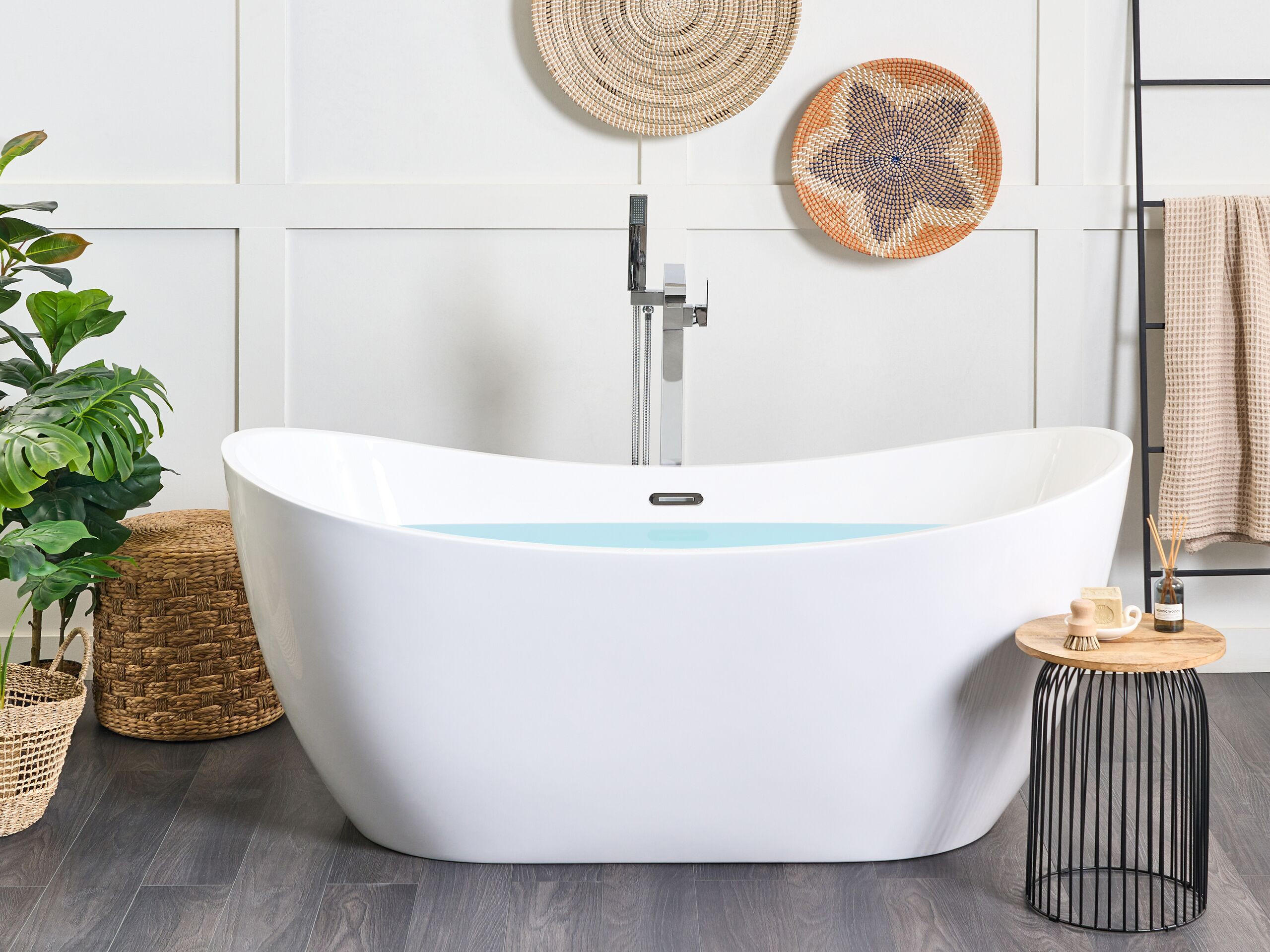 BADEWANNE FREISTEHEND 77x170x72 cm weiß Antigua - Weiß, Kunststoff (77/72/170cm) - Beliani