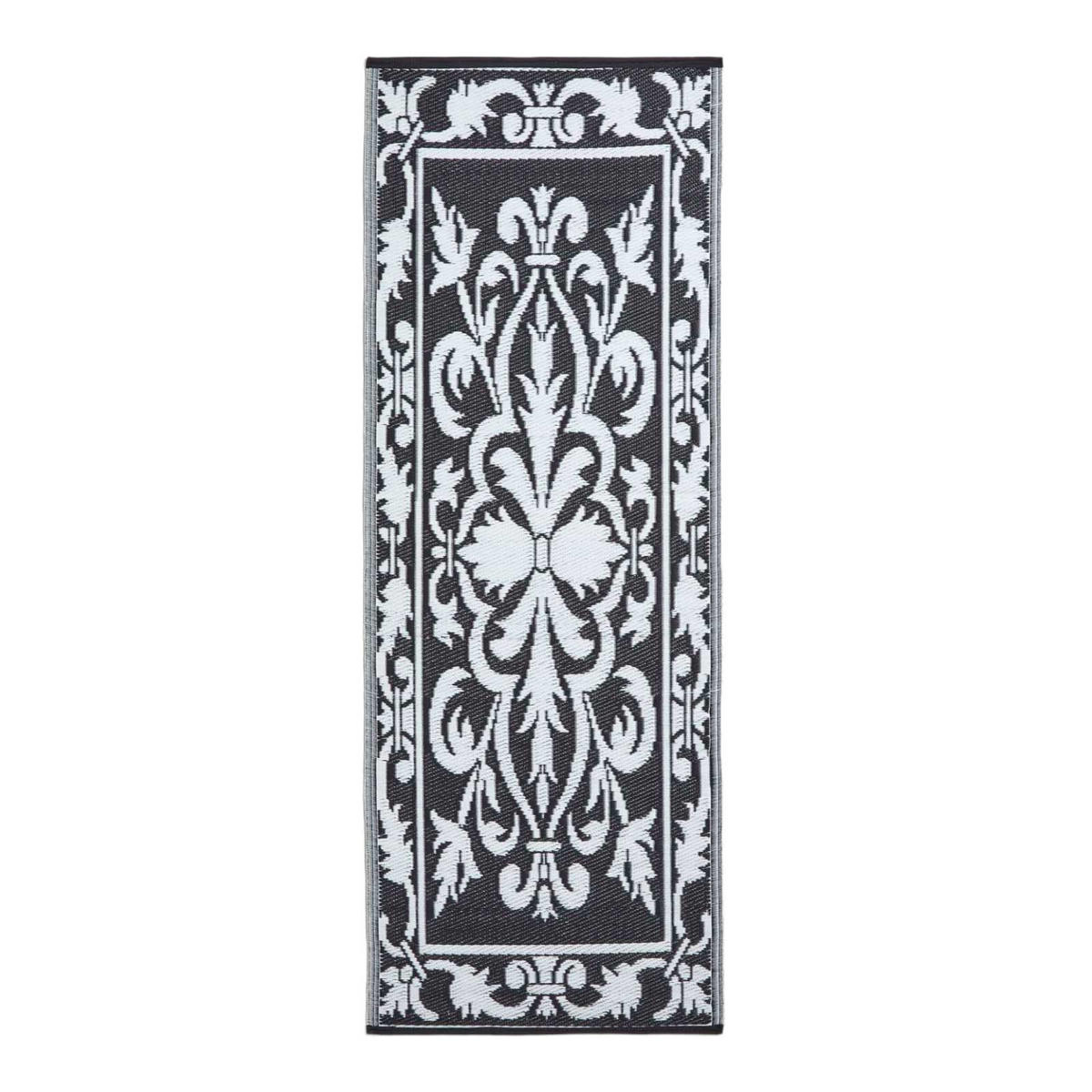 OUTDOORTEPPICH-LÄUFER mit Damast-Muster rund 72/198 cm - Multicolor, Kunststoff (73/198cm) - Homescapes