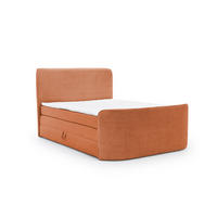 BOXSPRINGBETT Body In Stoff Paros - Rotbraun, Holzwerkstoff/Textil (120/200cm) - Fun Möbel