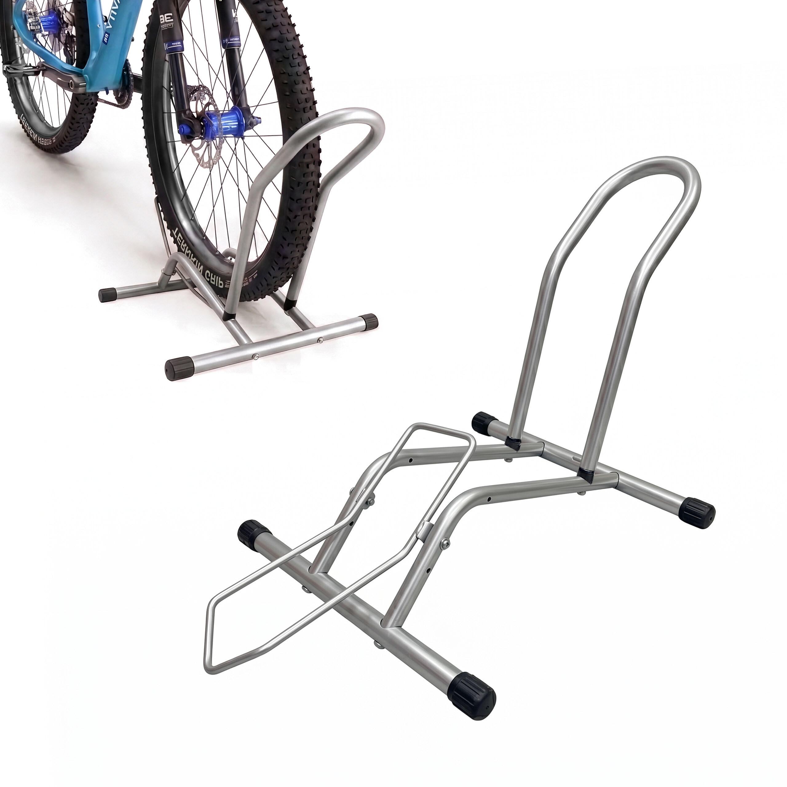 FAHRRADSTÄNDER Silber Stahl bis 29 Zoll - Silberfarben, Metall (41/72.5/44.5cm) - Relaxdays