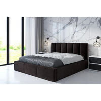 POLSTERBETT LISI 180x200 Dunkelbraun - Dunkelbraun, Textil (180/200cm) - A&J MöbelLand