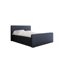 BOXBETT mit Bettkasten Matratze Topper LAGUNE Stoff Loop Blau 140x200 cm H2-Pocket - Blau, Holz/Holzwerkstoff (140/200cm) - Kaiser Möbel