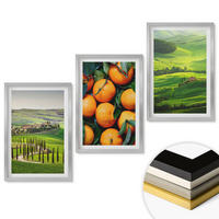 WANDBILDER 3er Set - 40x60 cm Silberner Rahmen - Italienische Landschaft mit Orangen - Silberfarben, Kunststoff (40/60cm) - ArtPrintCave