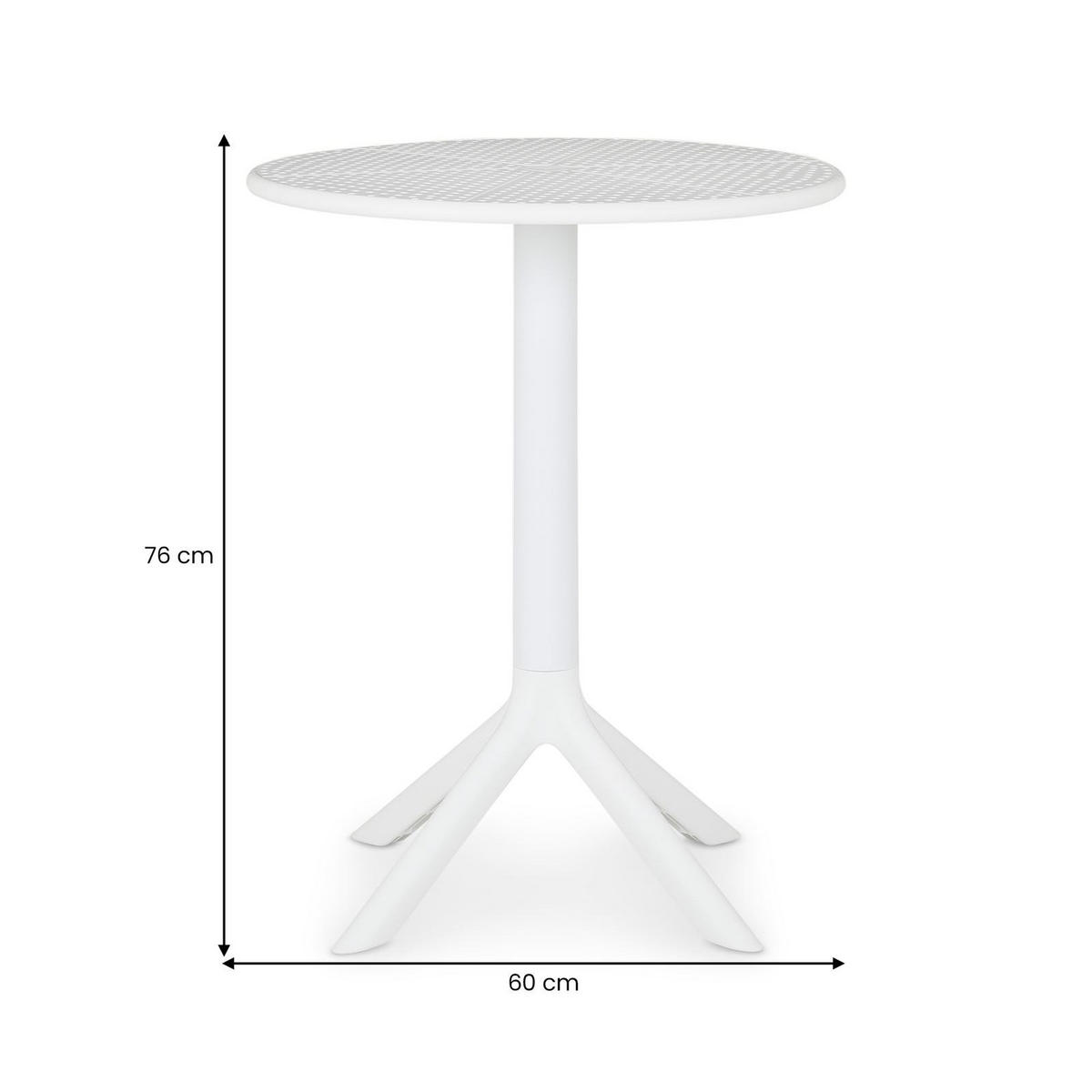 GARTENTISCH LUZ weiß - Weiß, Kunststoff (60/60/76cm) - IDIMEX
