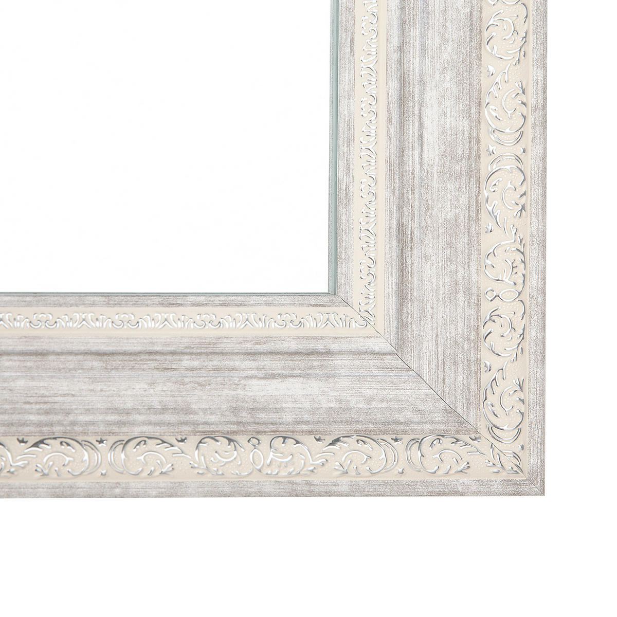 WANDSPIEGEL beige/silber rechteckig 50/130 cm Vertou - Beige/Silberfarben, Kunststoff (50/130/3cm) - Beliani