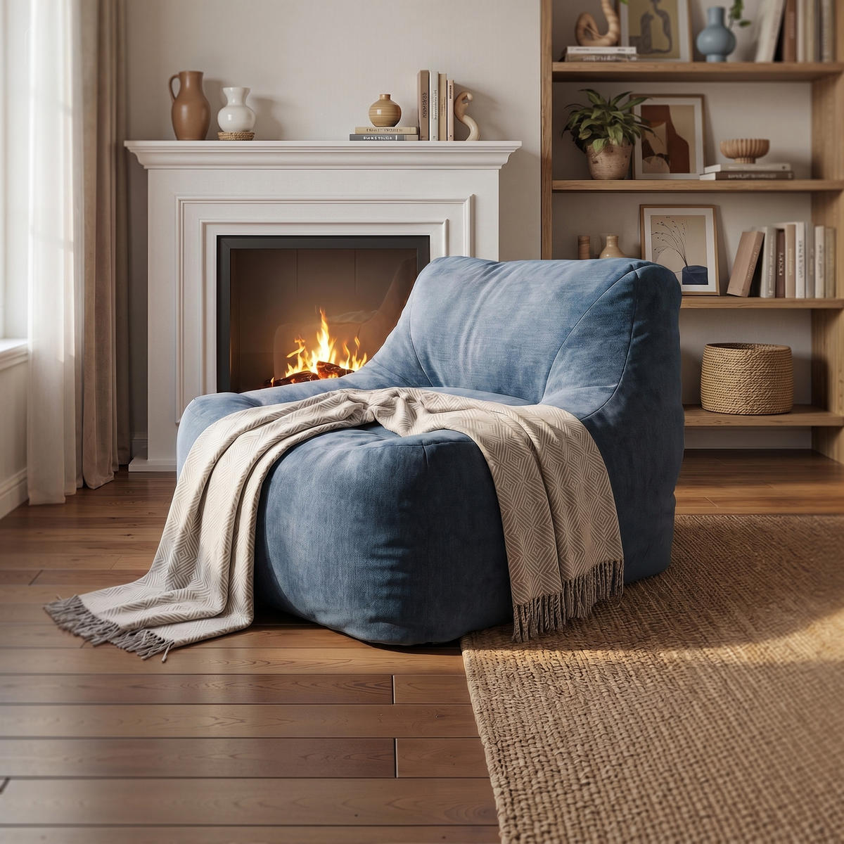 EINZELSOFA 4361 - Blau, Textil (90/38/92cm) - Vercart