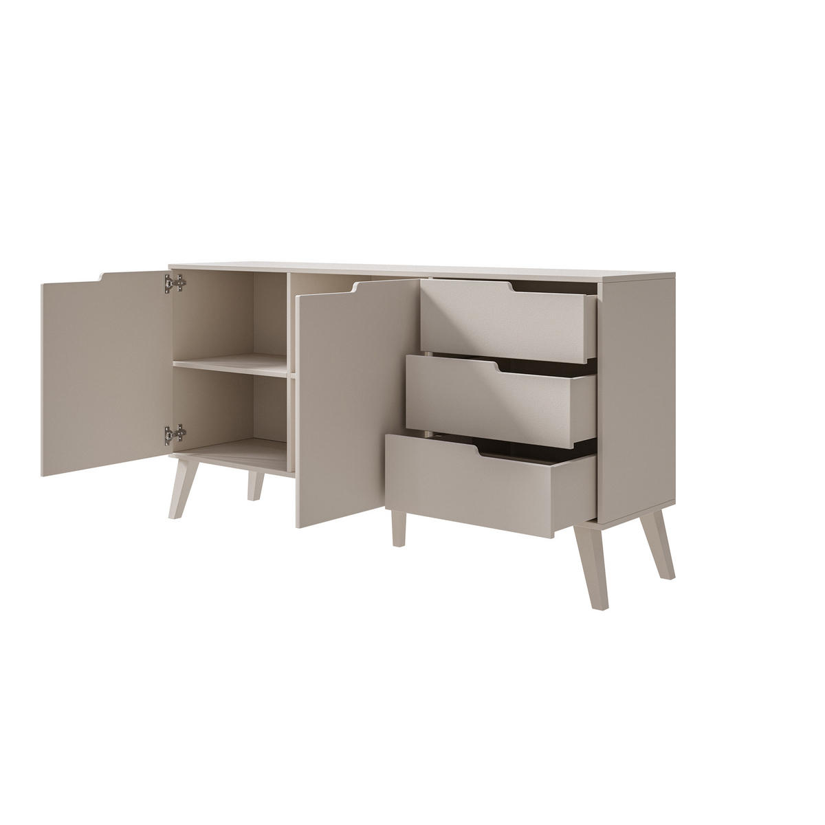 WOHNWAND Norel 2-teilig Kommode 160 cm + TV-Schrank 180 cm, Kaschmir - Kaschmir, Holzwerkstoff (180/55/40cm) - Beautysofa