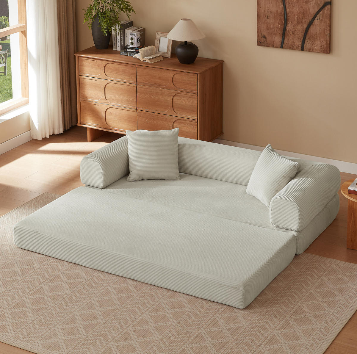 SCHLAFSOFA modular Beige - Beige, Kunststoff (89/59/195cm) - Meubliv