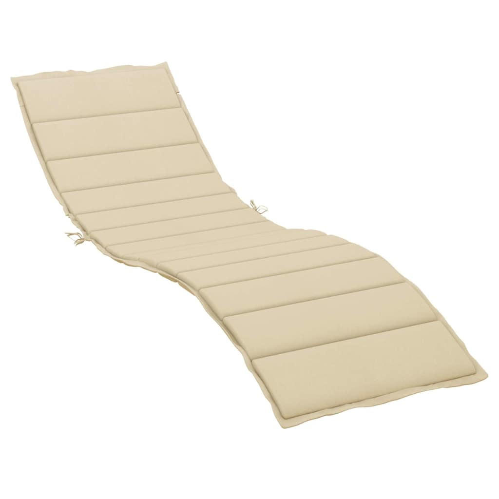 SONNENLIEGEN-AUFLAGE Beige 200/60/3 Cm Oxford-Gewebe - Beige, Textil (60/3/200cm) - vidaXL