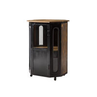 VITRINE Mango 76x60x120 braun lackiert RAILWAY #430 - Braun, Holz (76/120/60cm) - Massivmoebel24