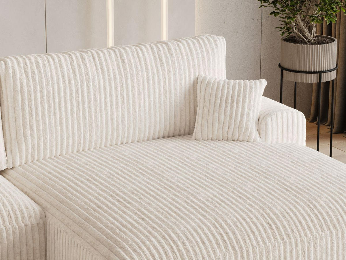 ECKSOFA Serene Creme Links - Creme, Holz/Textil (259/145cm) - Graingold