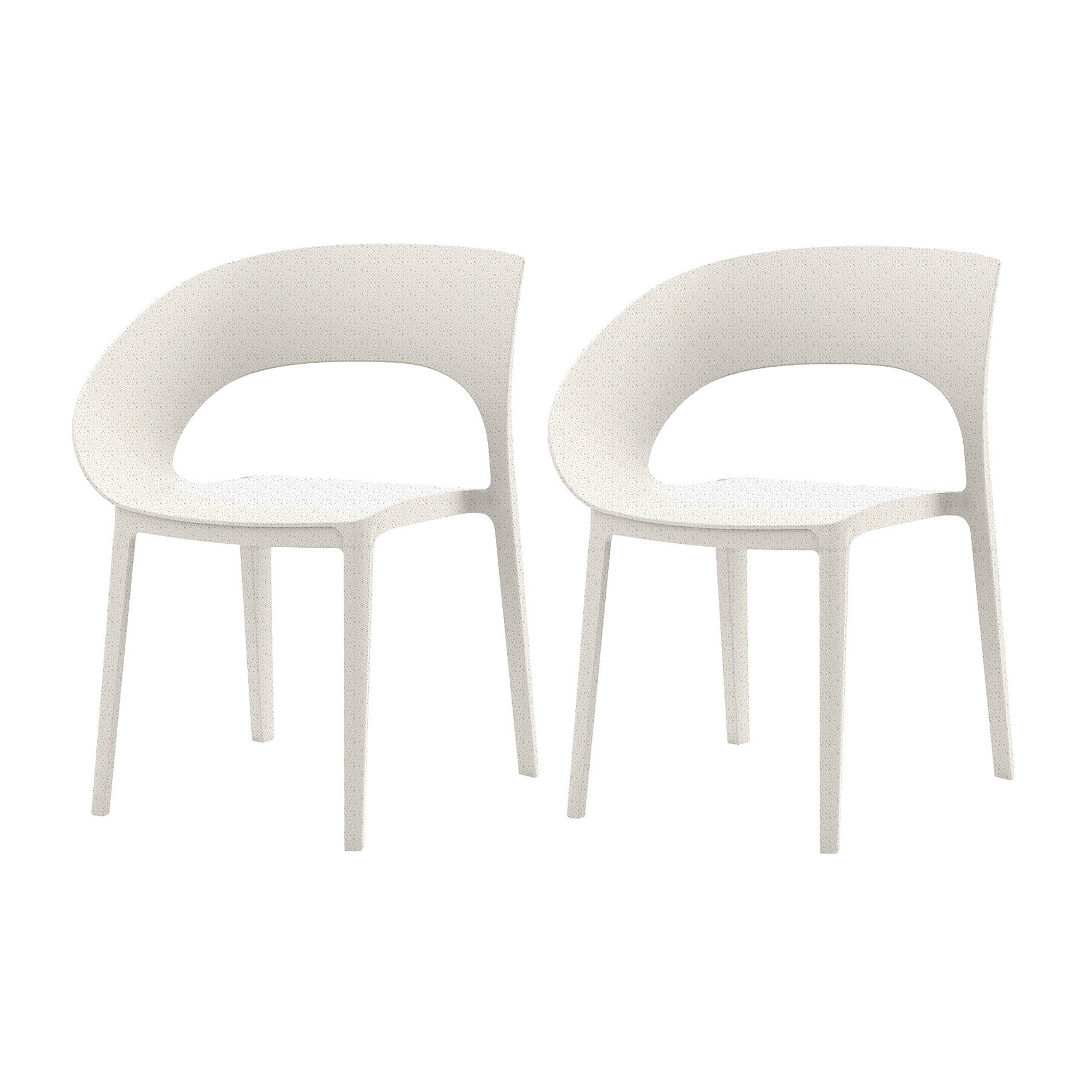 GARTENSTUHL Weiß 54/60/82,5 cm 2er-Set - Weiß, Kunststoff (54/82.5/60cm) - Mobili Rebecca
