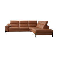 ECKSOFA Texas Echtleder Cognacbraun - Cognac, Leder/Metall (238/274cm)