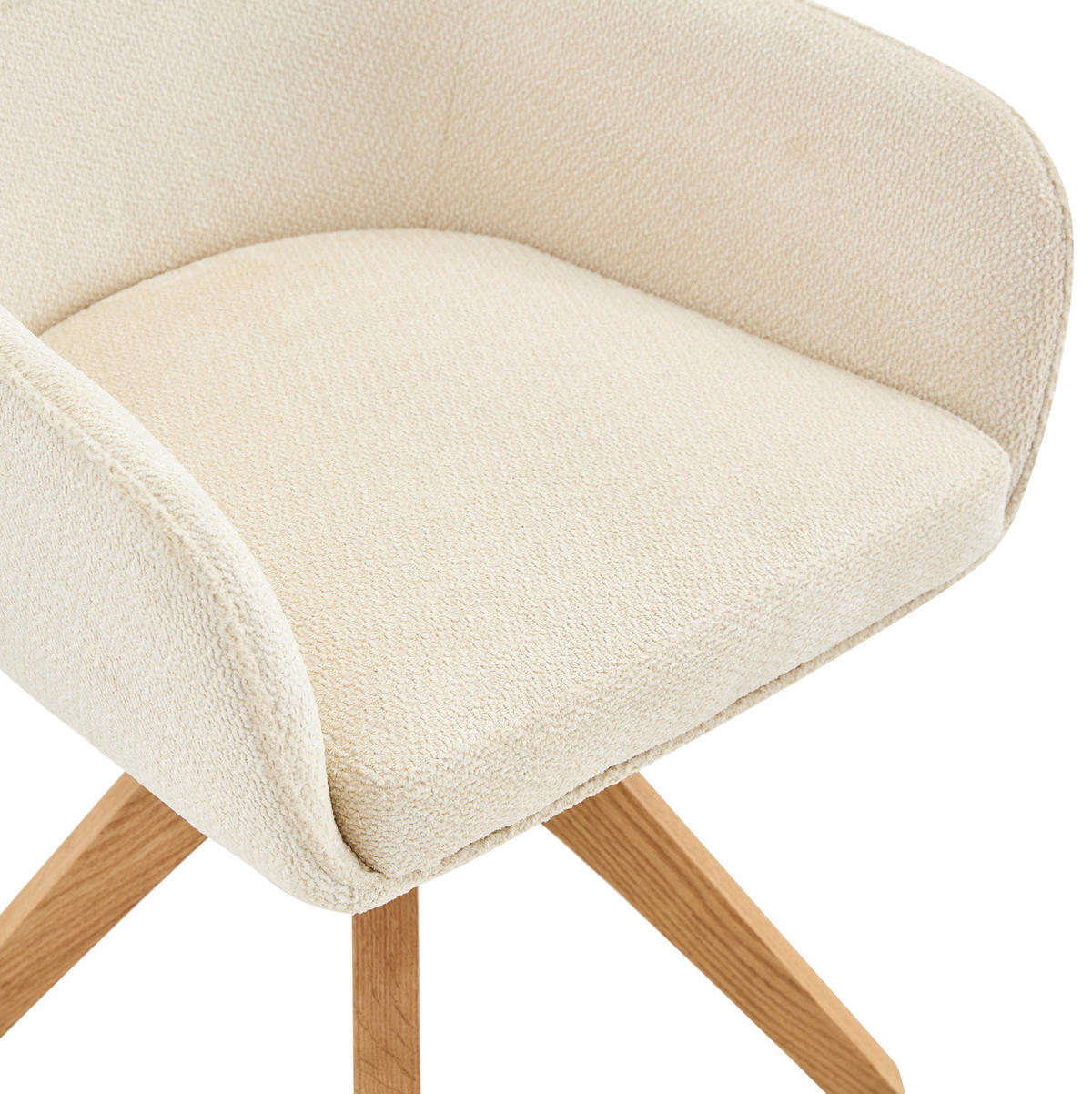 ESSZIMMERSTUHL drehbar 82 cm Stoff Beige/Eiche 2er-Set - Beige, Holz (46/82/58cm) - Meubliv
