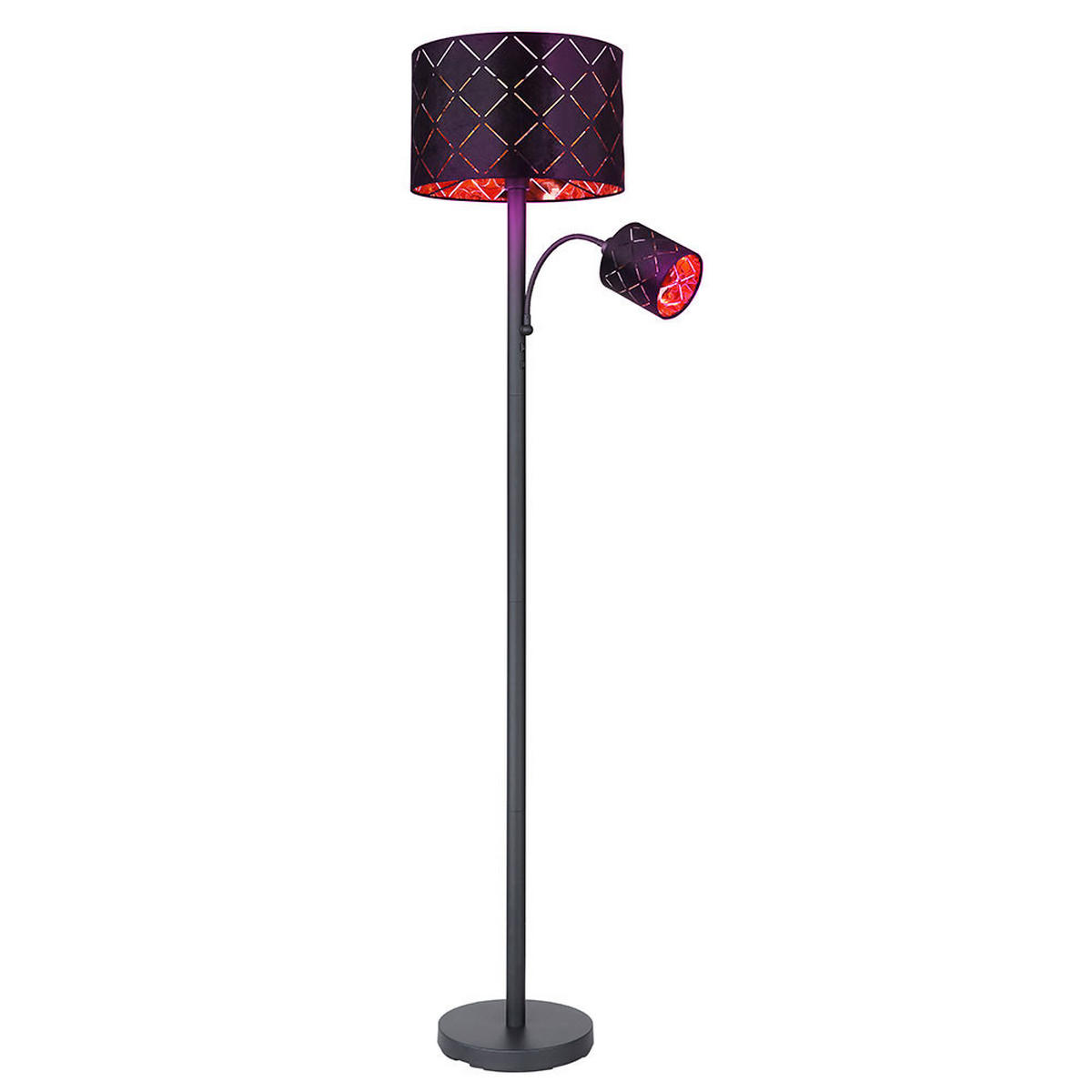 LED STEHLEUCHTE SUNNA Metall Schwarz Gold - Schwarz, Metall (35/35/162cm) - Globo Lighting
