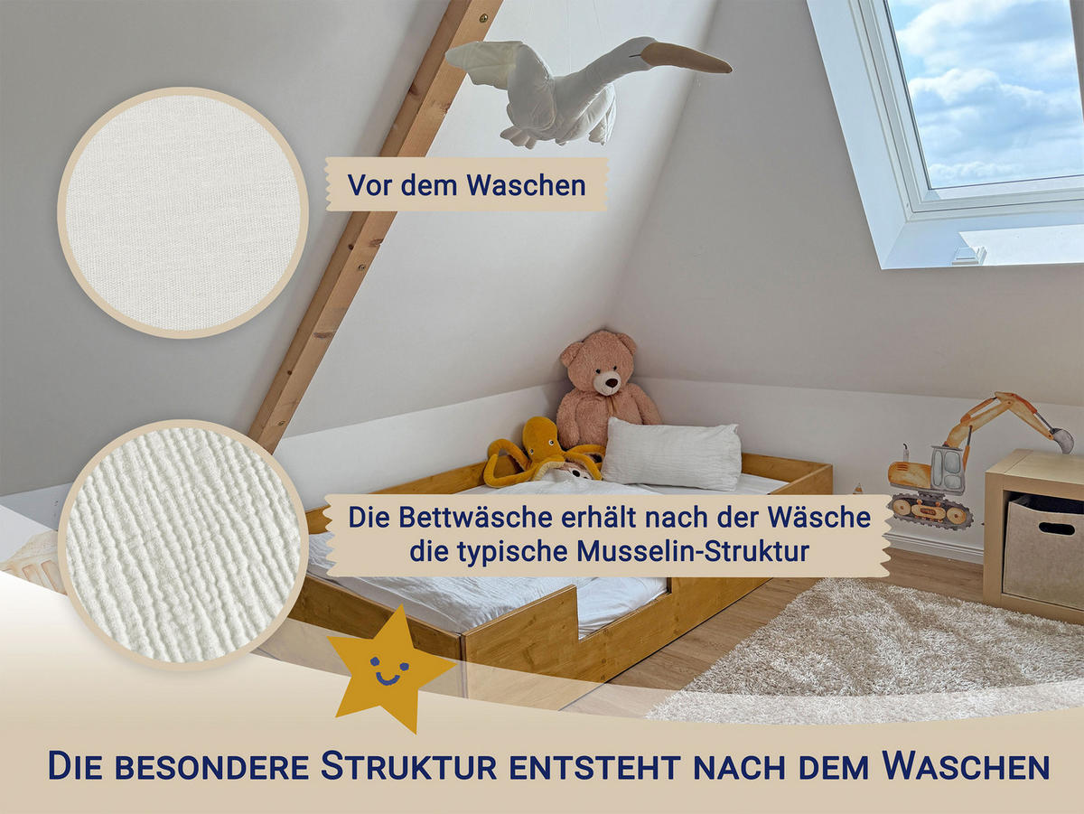 BETTWÄSCHE, 2er-Set, 40x60+100x135 cm, 100% Baumwolle, Beige - Creme, Textil (100/135cm) - Zollner
