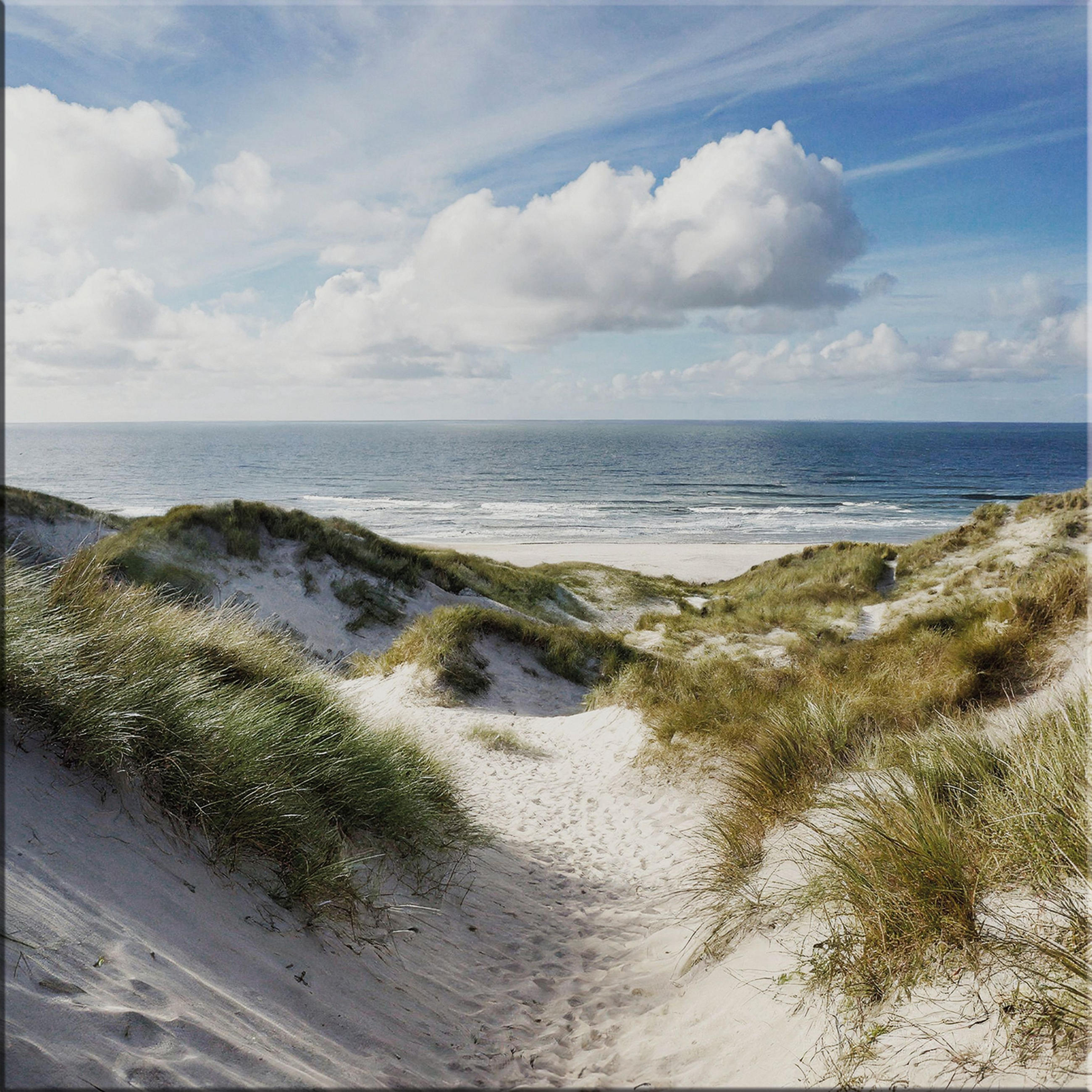 GLASBILD 30×30 cm Strand - Beige, Glas (30/30cm) - artissimo