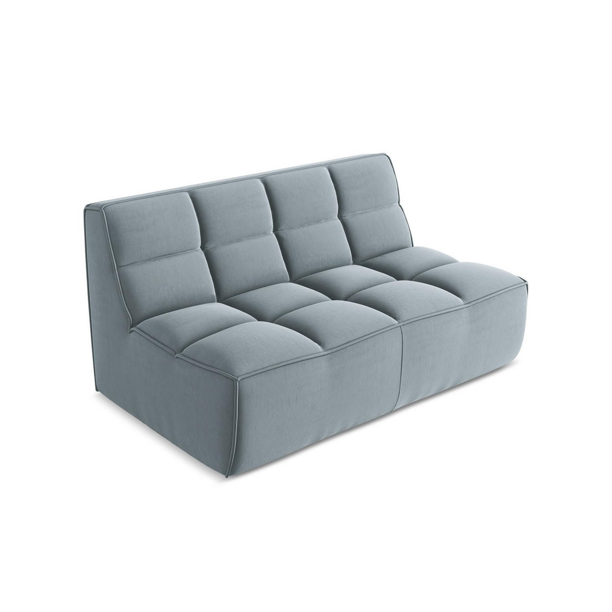 2-SITZER-SOFA Samt Stoff Blau - Blau/Schwarz, Kunststoff/Textil (160/75/93cm) - LaMiaSofa